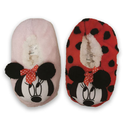 Pantufas Disney Minnie Mouse Vermelho e Cor de Rosa