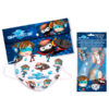 Conjunto 5 Máscaras Infantis ​​e Estojo Ninja Kids From Space