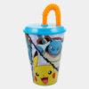 Copo de Plástico com Palhinha do Pokémon 430 ml