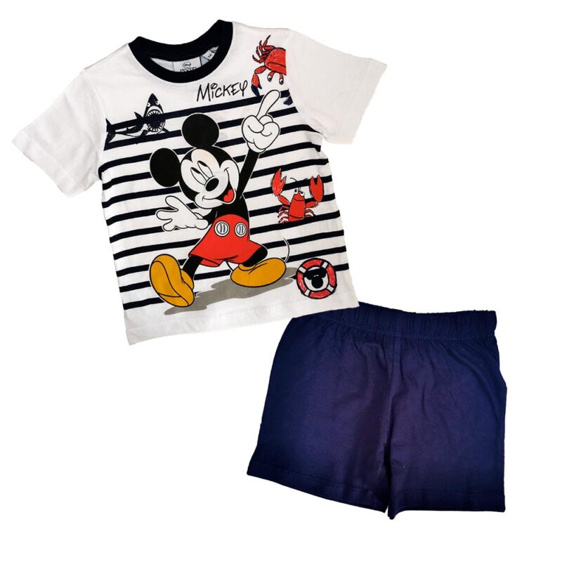 Pijama T-shirt e Calção do Mickey Mouse Azul