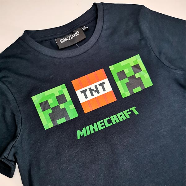 Pijama T-shirt e Calção do Minecraft Azul Escuro