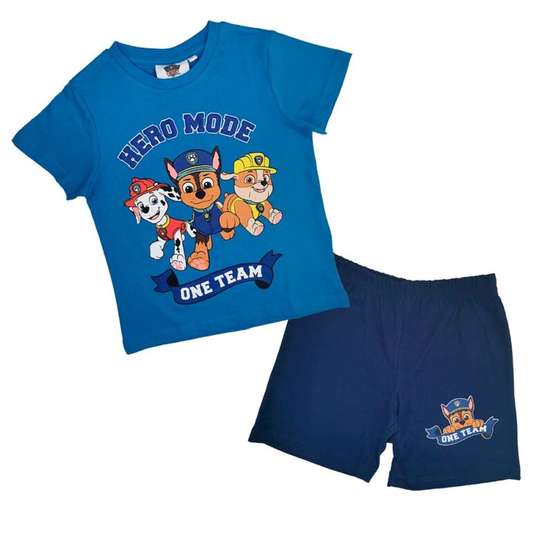 Pijama T-Shirt e Calção da Patrulha Pata Azul