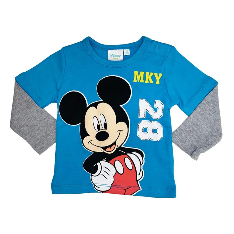 T-Shirt de Manga Comprida do Mickey Azul