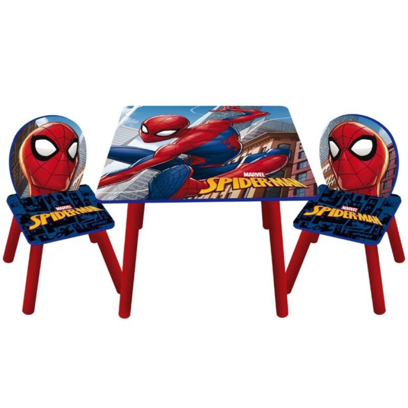 Conjunto do Homem Aranha de Mesa e Cadeiras em Madeira