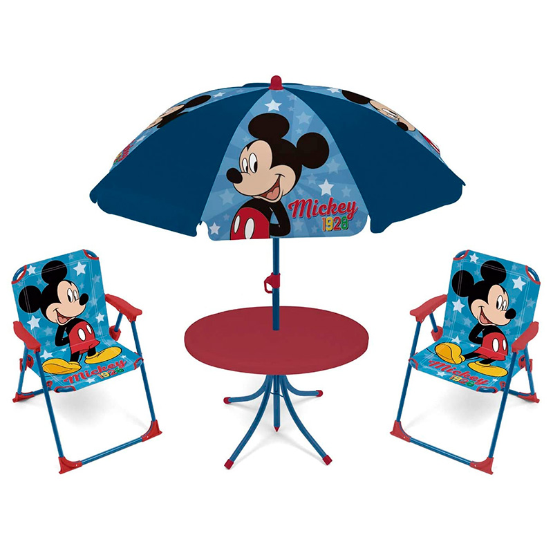 Conjunto Verão Mickey de Mesa, Cadeiras e Chapéu de Sol