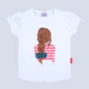 T-shirt Girl Bird Branco de 4 a 12 Anos