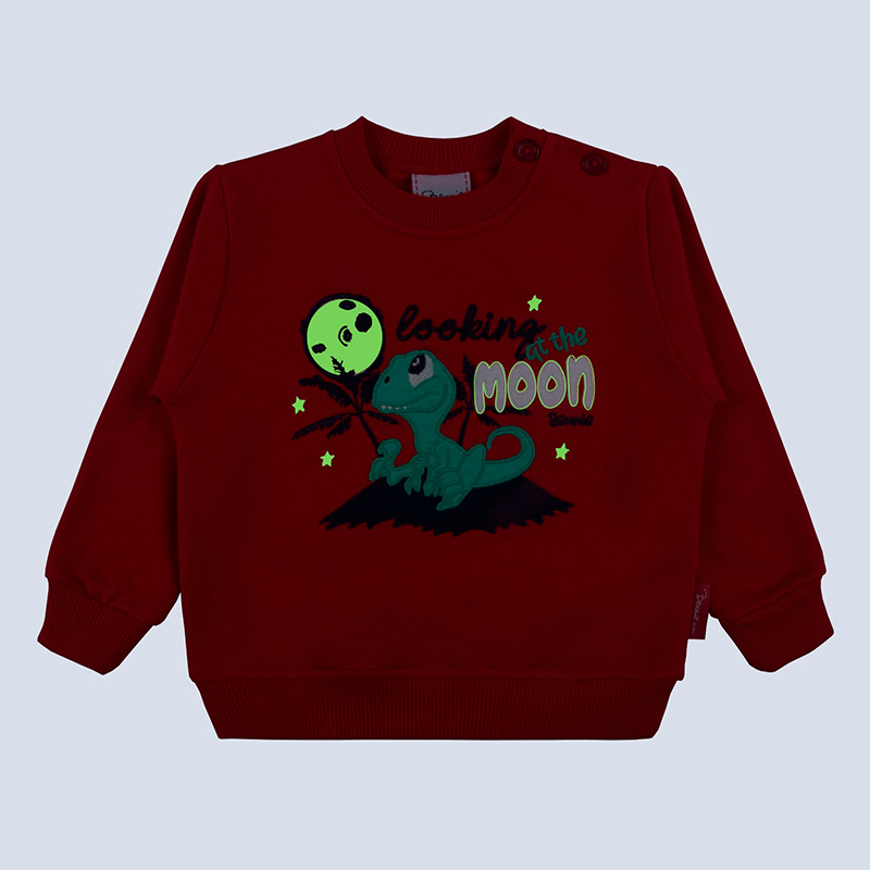 Sweatshirt Looking At The Moon Brilha no Escuro Vermelho