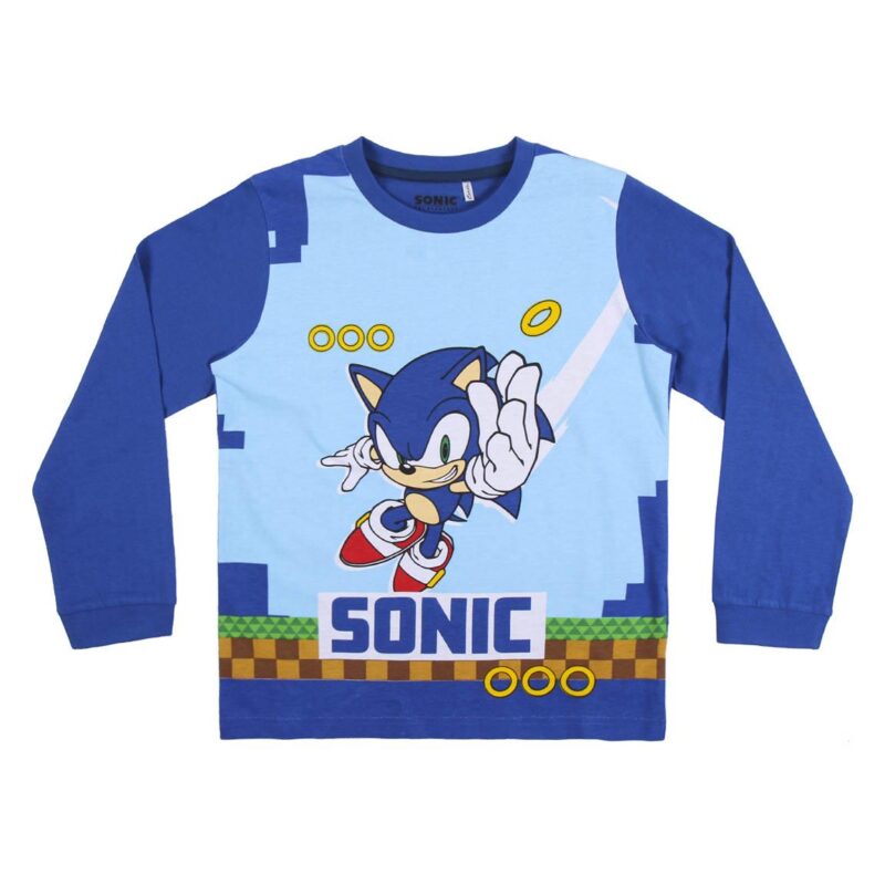 Pijama Manga Comprida do Sonic The Hedgehog Azul