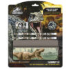 Set de papelaria com material personalizado constituído por 5 peças em caixa entre elas um estojo, bem como ilustrações do Jurassic Park.