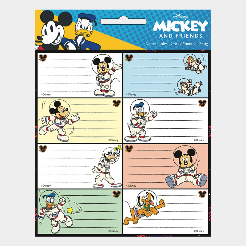 Etiquetas Autocolantes Mickey Identificação de 16 Peças