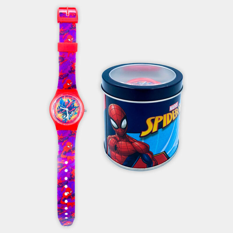 Relógio Analógico Homem-Aranha em Caixa de Metal