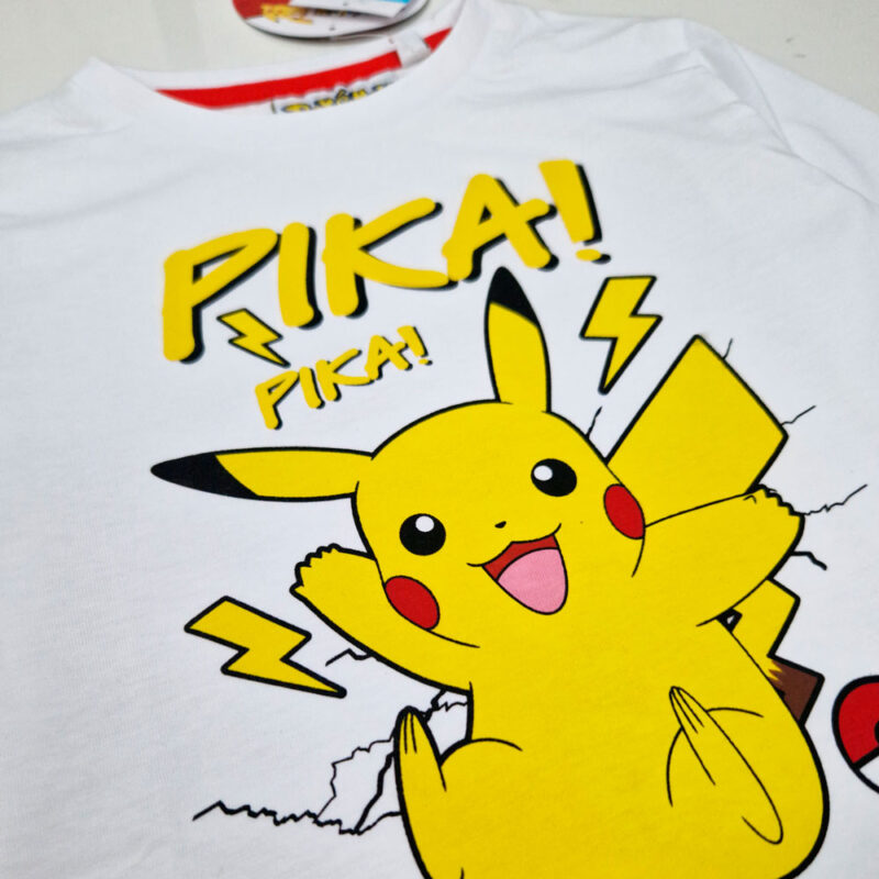T-Shirt de Manga Comprida Pokémon Pikachu Branca