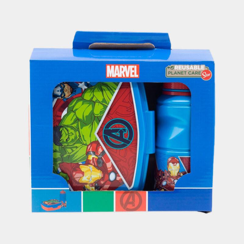 Conjunto Sanduicheira e Garrafa Avengers Heraldic Army | Caixa frente