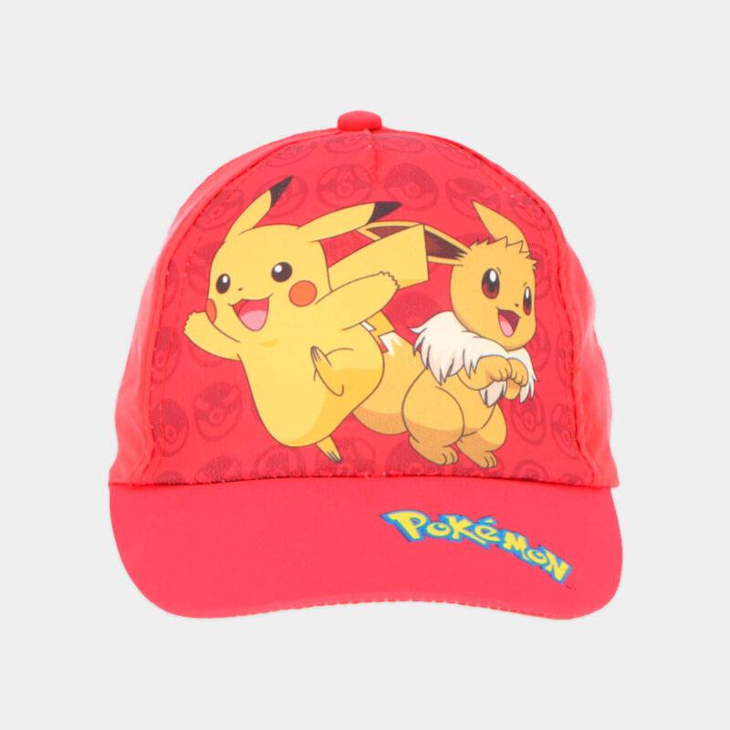 Boné Pokémon Pikachu e Eevee 54-56 | Vermelho frente