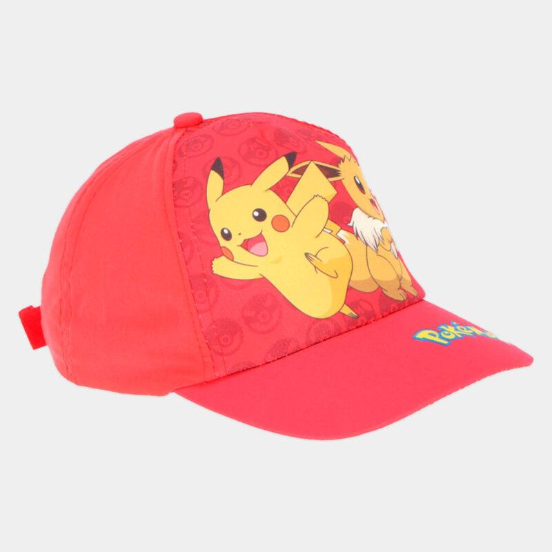 Boné Pokémon Pikachu e Eevee 54-56 | Vermelho lateral