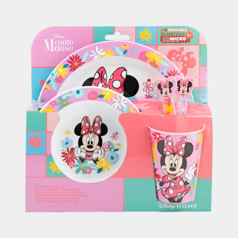 Conjunto de Refeição Disney Minnie de 5 Peças | Caixa frente