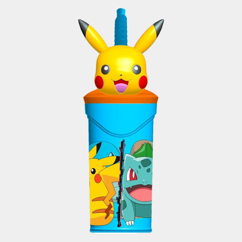 Copo com Palhinha Pokémon 3D 360ml