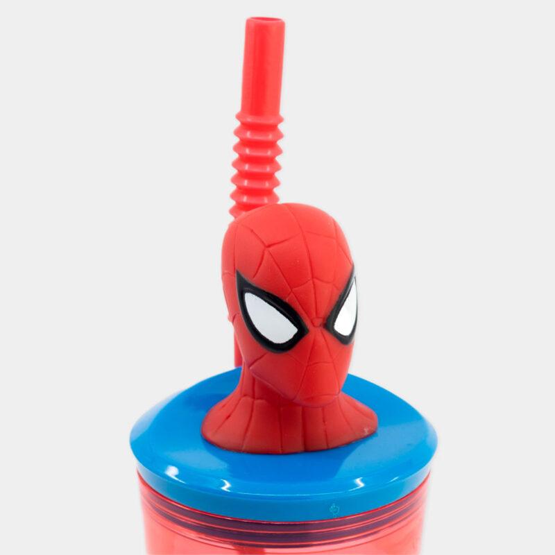 Copo com Palhinha Homem-Aranha 3D 360ml | Detalhe