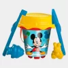 Balde de Praia do Mickey com Moldes e Pás
