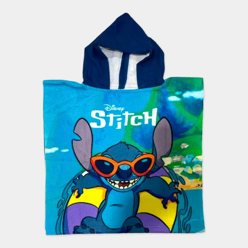 Poncho de Praia Stitch Azul 50x100cm