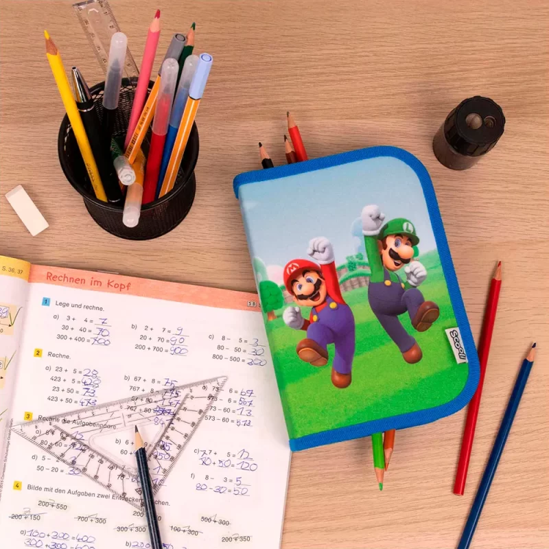 Estojo Super Mário com Material Escolar | material