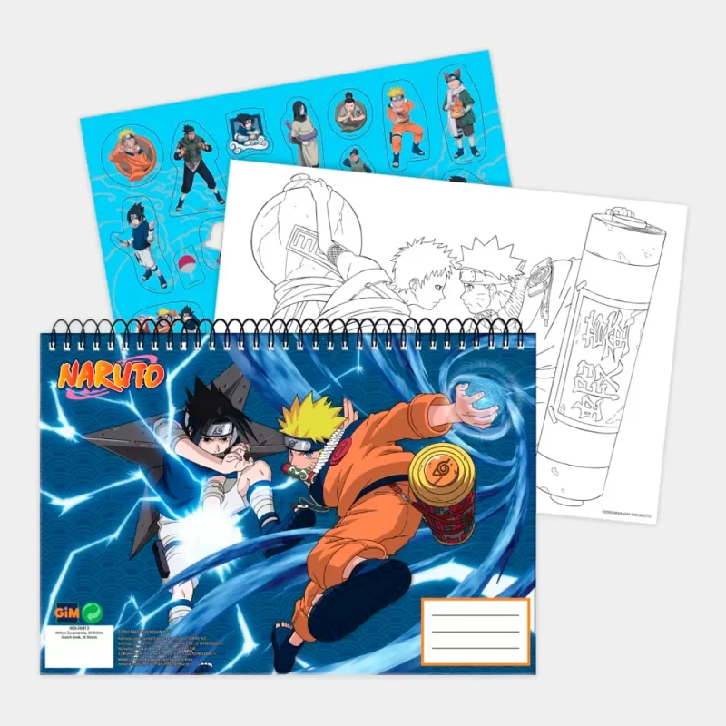 Caderno Desenho Naruto A4 com Stickers