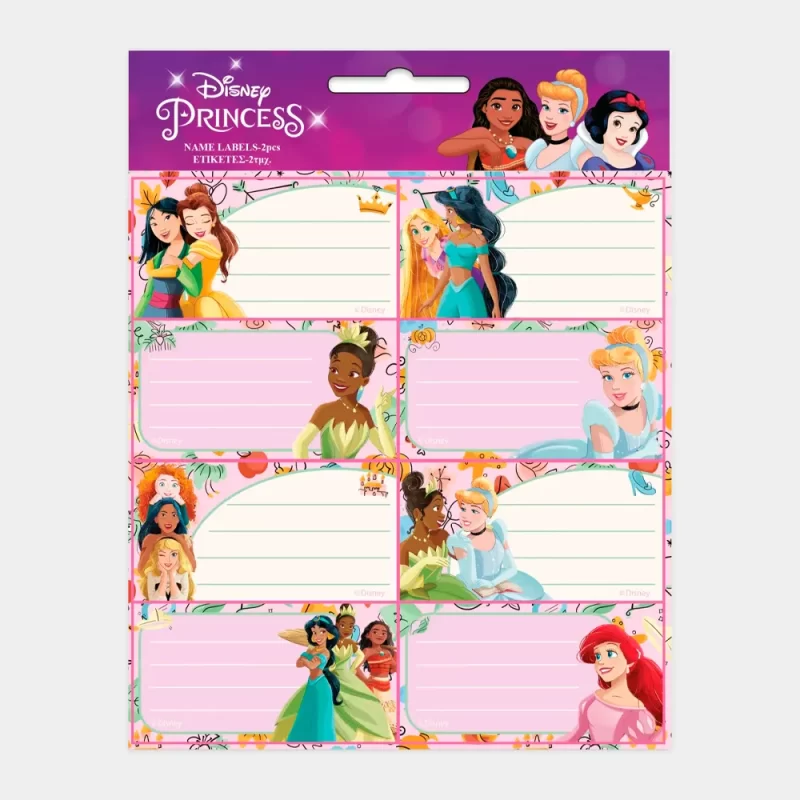 Etiquetas de Identificação Princesas Disney de 16pcs