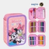 Estojo Triplo Minnie e Margarida com Material