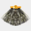 Saia de Tule Preto com Teias Douradas