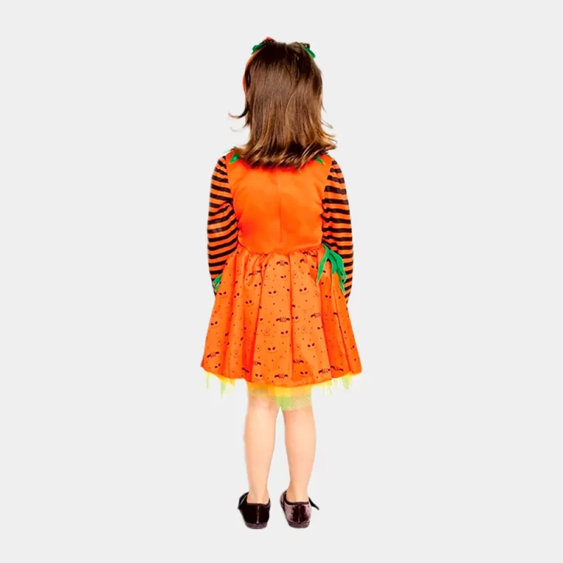 Vestido de Abóbora com Tule 12-24 Meses | vista de trás