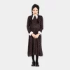 Vestido Padrão Inspiração Wednesday Addams de 3 a 9 Anos
