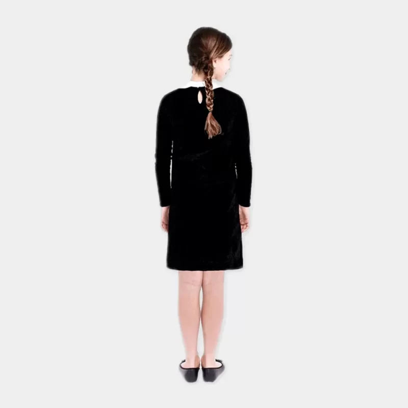 Vestido Inspiração Wednesday Addams de 3 a 12 Anos | vista de trás