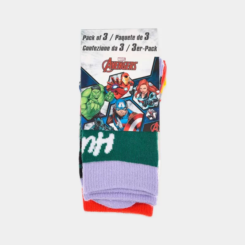 Pack Meias dos Avengers 3 Pares | embalagem