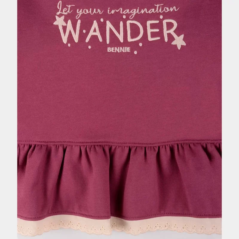 Conjunto Bennie Wander Violeta de 4-8 Anos | bordado no peito