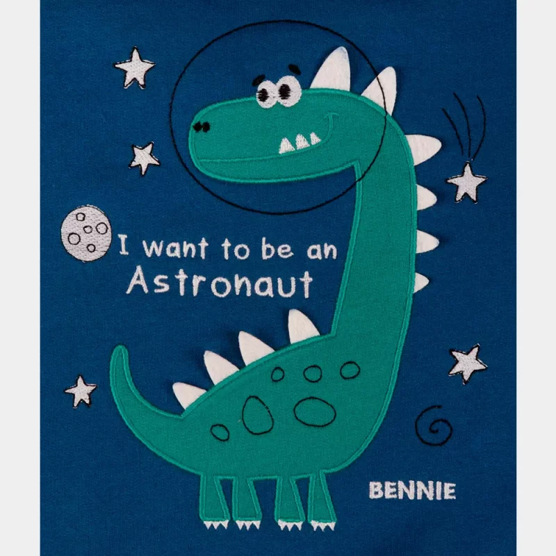 Conjunto Bennie Astronaut Azul de 4-8 Anos | bordado com aplicações em feltro