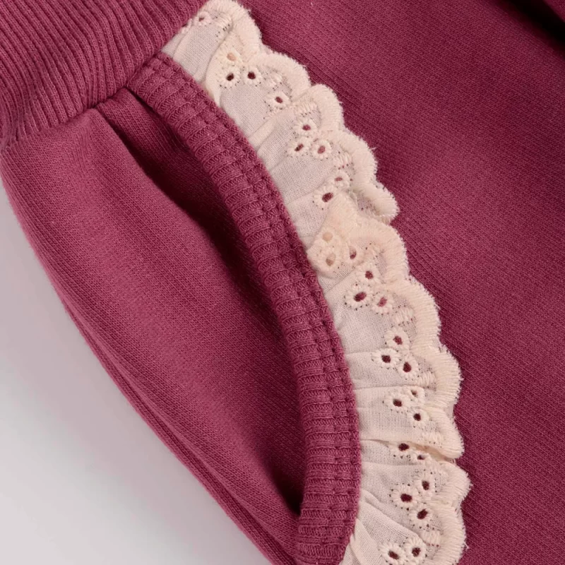 Conjunto Bennie Wander Violeta de 4-8 Anos | bordado inglês