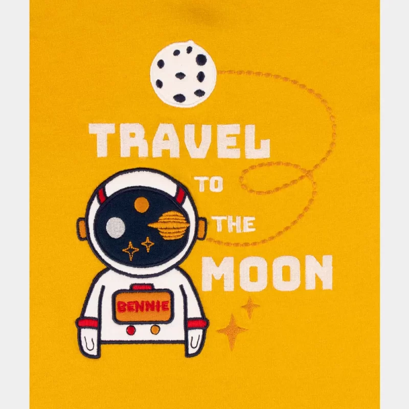 Camisola Bennie Travel-To-The-Moon de 4-6 Anos | Camisola bordada na frente.