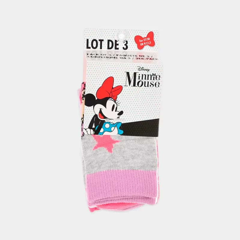 Pack Meias da Minnie Mouse 3 Pares | embalagem