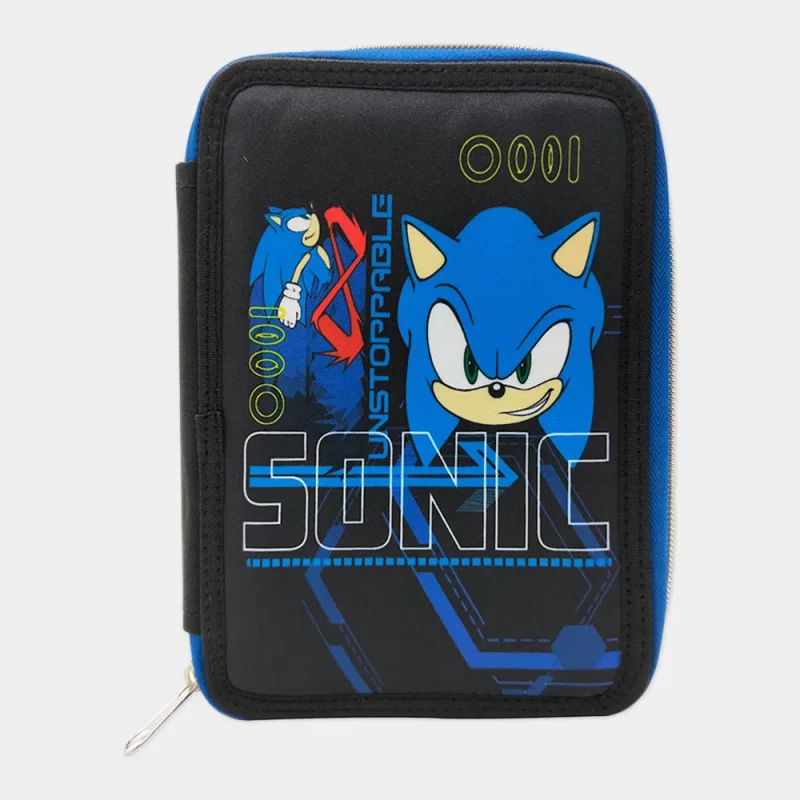 Estojo Duplo Sonic Let´s-Go com Material