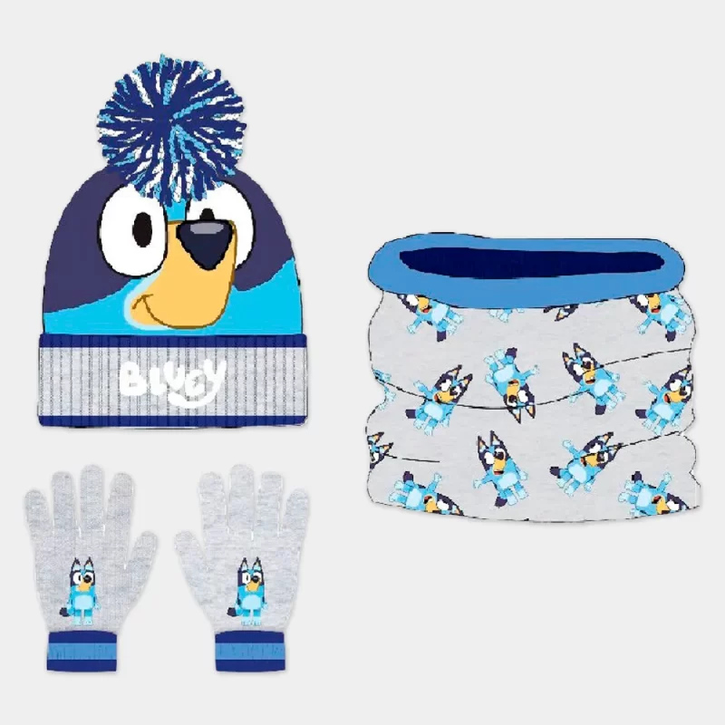 Conjunto Bluey Gorro Luvas e Gola T.U.