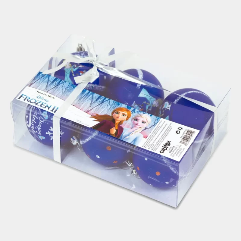 Bolas de Natal da Frozen Azuis 6 Unidades | embalagem