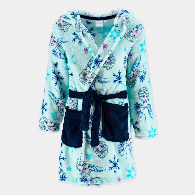 Robe Frozen de Coralina com Capuz | robe azul