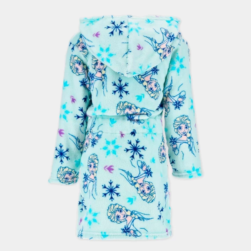Robe Frozen de Coralina com Capuz | robe azul vista de trás