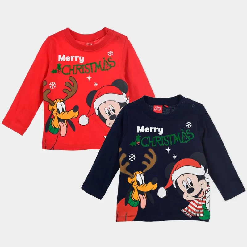 T-shirt Mickey Disney Natal dos 6 aos 24 Meses