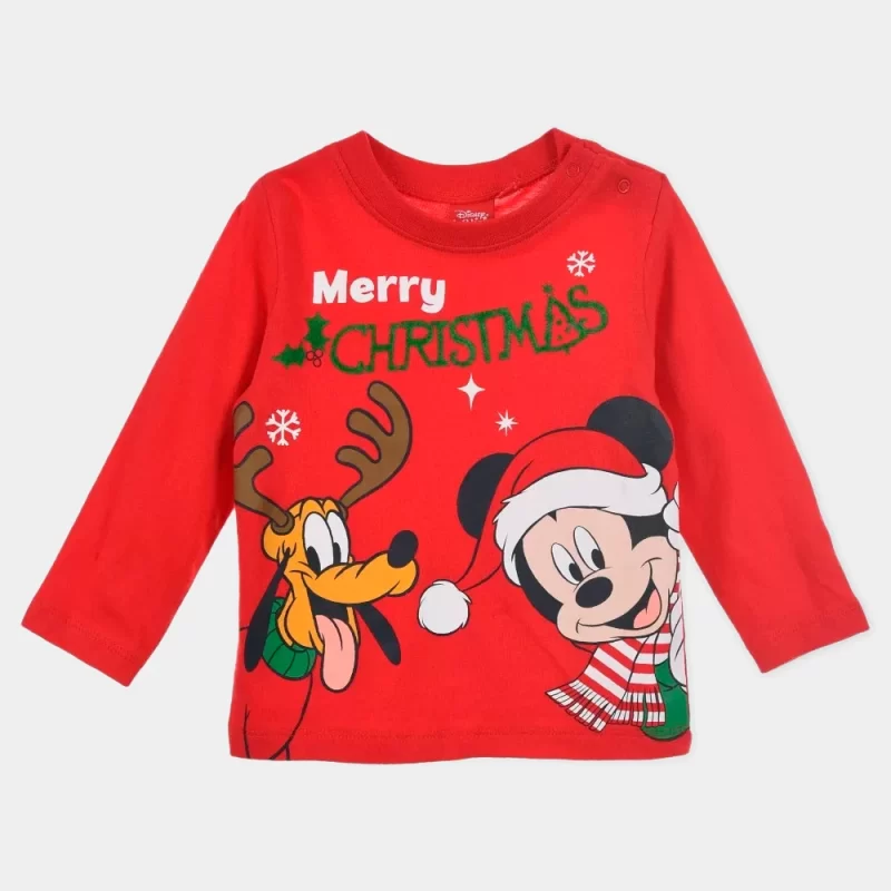 T-shirt Mickey Disney Natal dos 6 aos 24 Meses | t-shirt vermelha