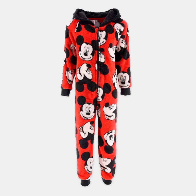 Pijama Mono de Coralina Mickey com Capuz | modelo 1