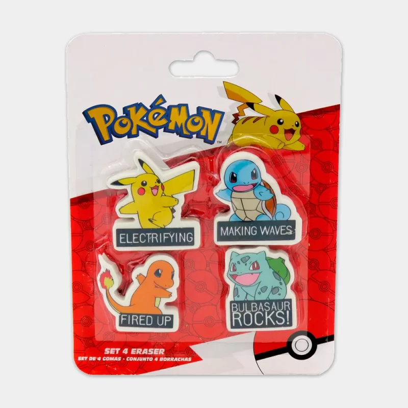 Blister 4 Borrachas Pokémon Personalizadas
