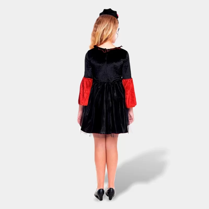 Vestido Esqueleto Princesa de 3-4 Anos | vista de trás