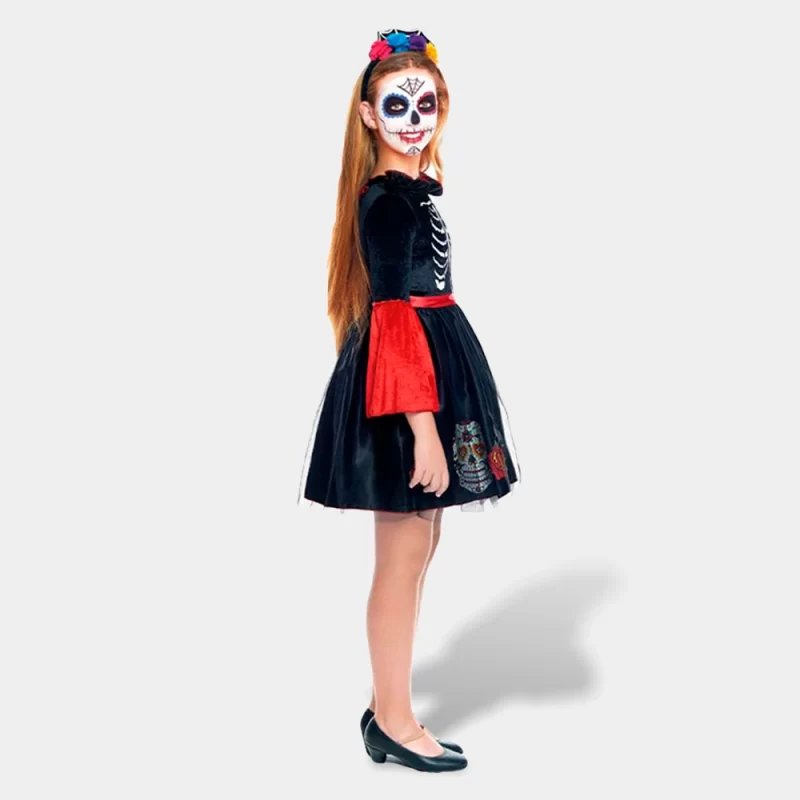 Vestido Esqueleto Princesa de 3-4 Anos | vista de lado