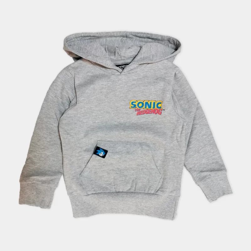 Sweatshirt Hoodie Sonic Cinza com Carda